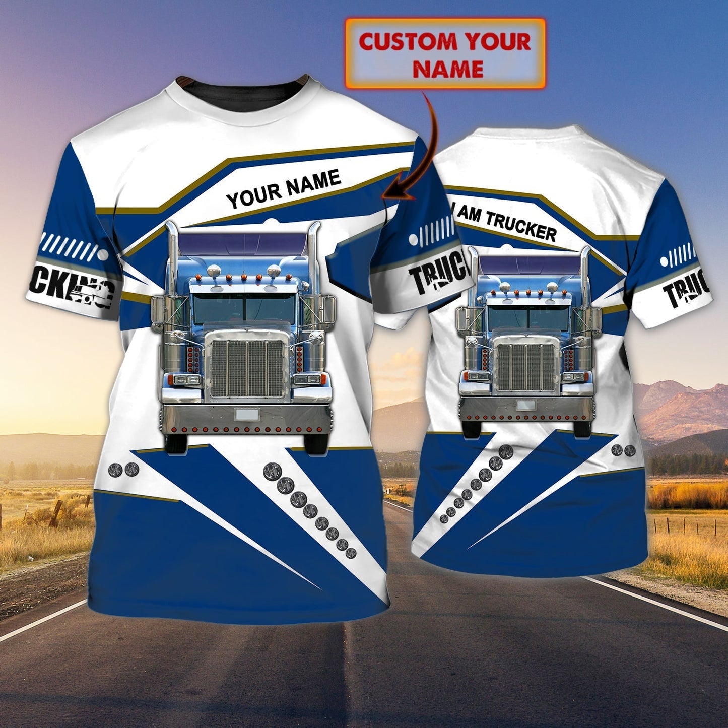 Custom Name Truck Driver T Shirt Labour Day Gift For A Trucker Man TO1702