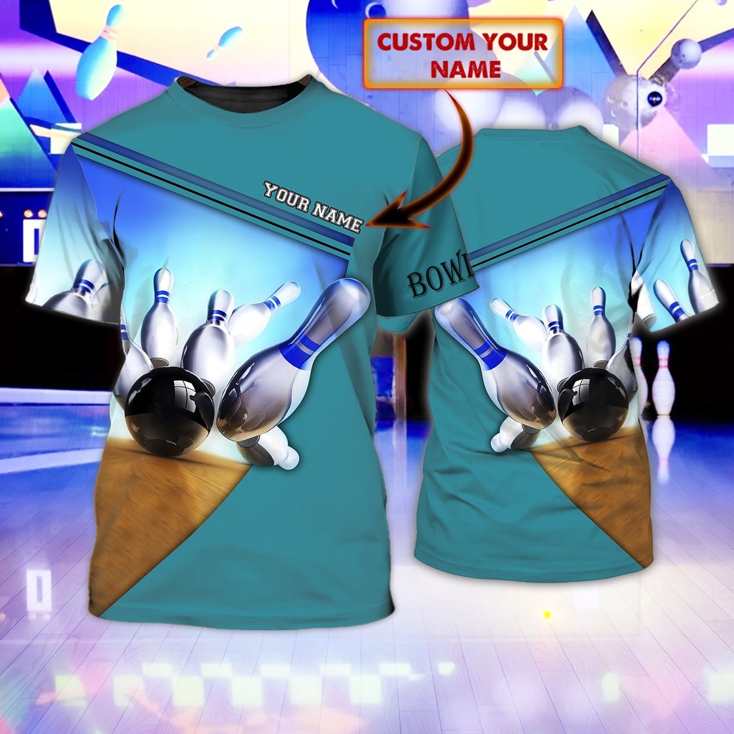Custom With Name 3D Full Print Bowling Shirt, Mens Bowling Shirt, Custom Bowling Shirt, Bowling Shirts TO0742