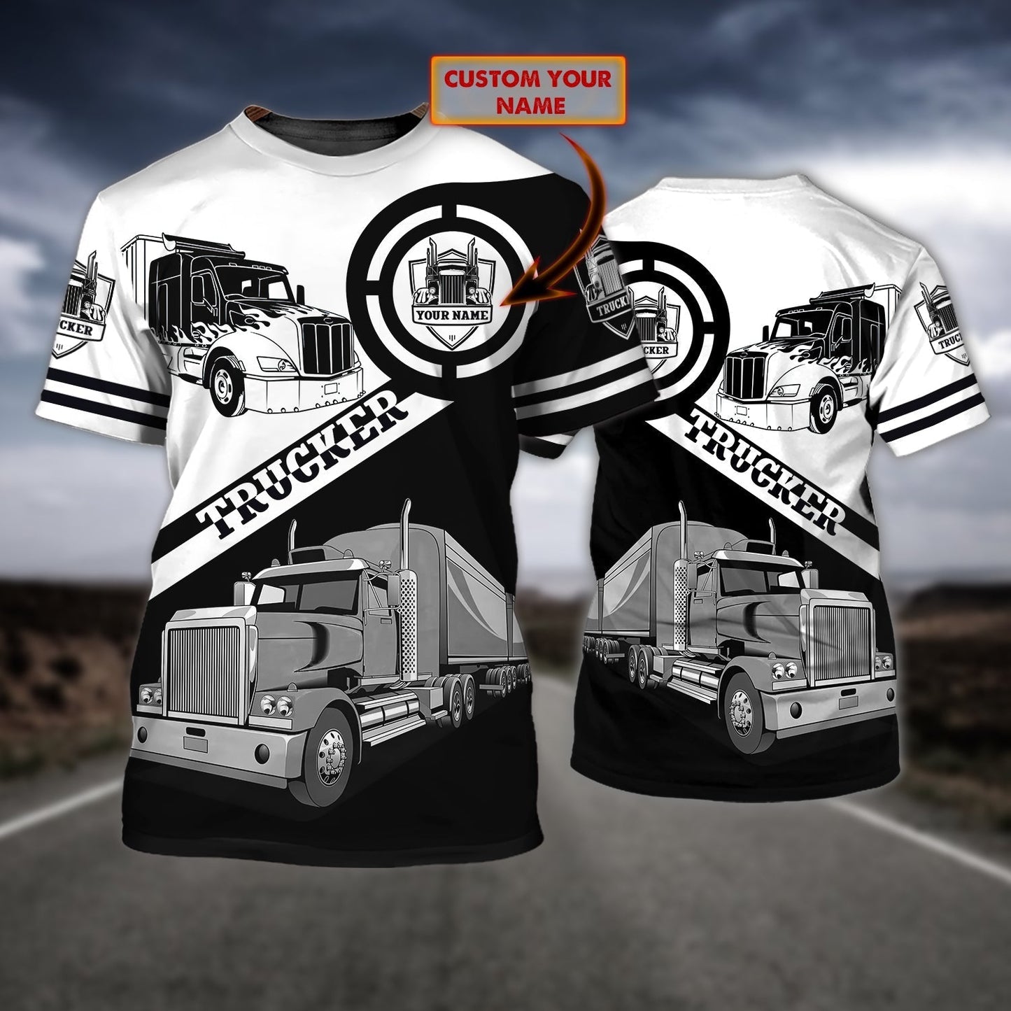 Personalized Name Truck Driver Shirt Trucker Driving Team Uniform Shirts TO1703