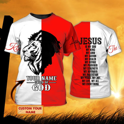 Custom Name Child Of God T Shirt God And Lion T Shirt Gift For Christian T Shirt TO1456