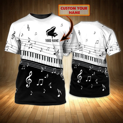 Customized 3D Full Printed Piano T Shirt, Men'S Shirt With Piano, Present To Piano Lovers, Piano Tee Shirt TO0726