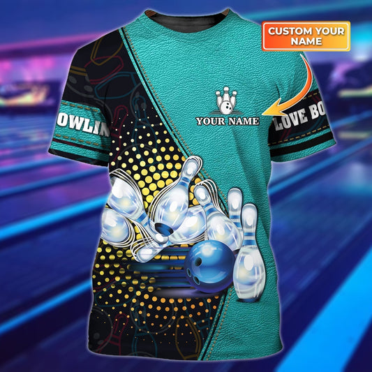 Customized Bowling T Shirt, 3D Bowling Shirts, Bowling Dad Shirt, Men'S Bowling Shirt TO0755