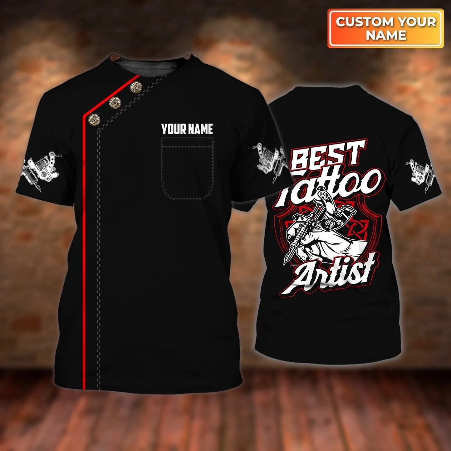 Tattoo Artist Shop Personalized Name 3D Tshirt Gift For Tatoo Artist [Non workwear] TO2597