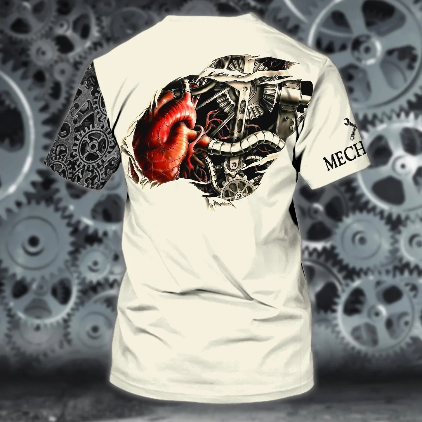 Custom Mechanic Skull T Shirt 3D All Over Print, Men Mechanical Shirt, Mechanic Dad Shirt, Mechanic Gifts TO2610