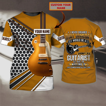 Personalized Name Grumpy Old Guitarist 3D All Over Printed Clothes TO0611