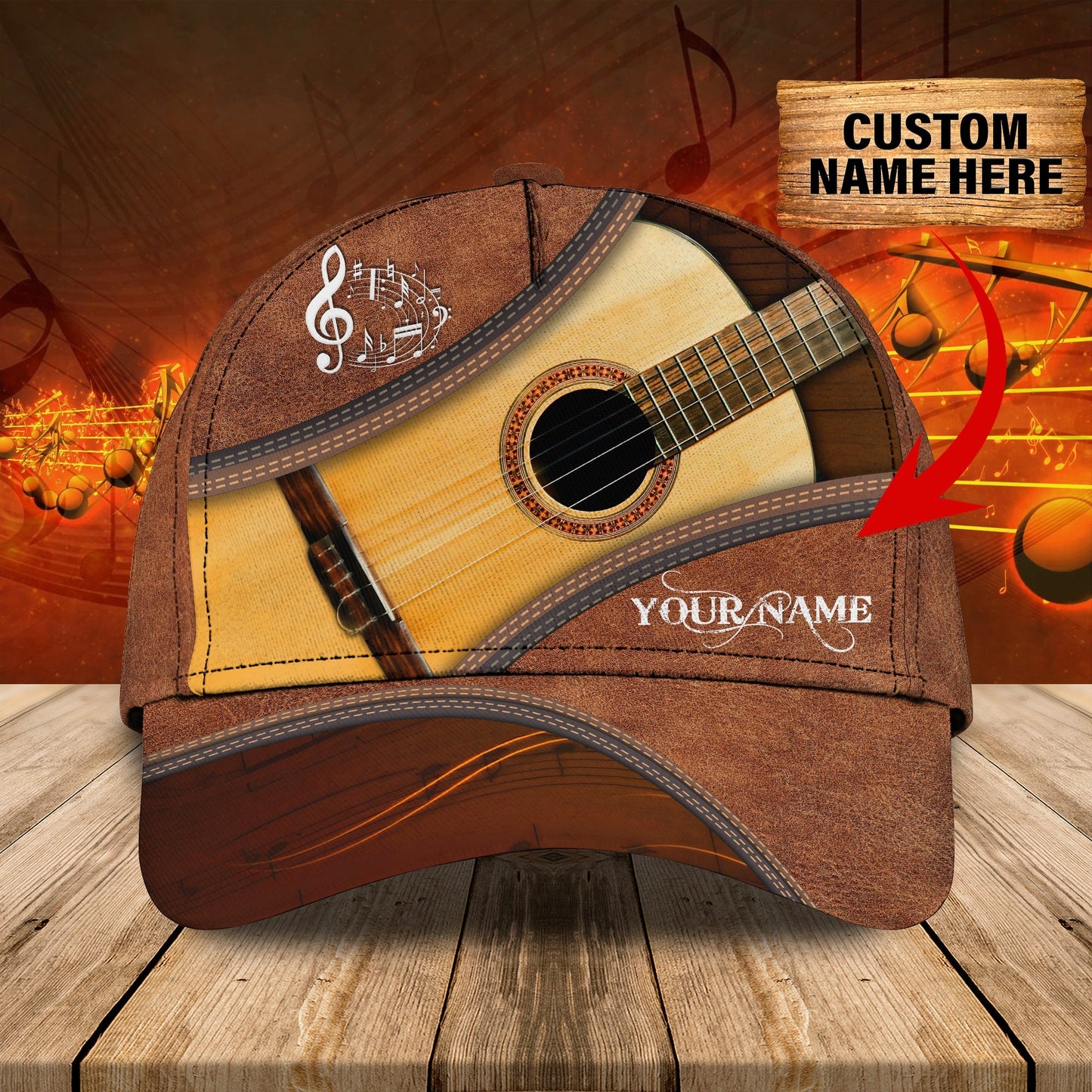 3D Classic Cap Personalized Name Cap Guitar0 1 Lasfour CA0749