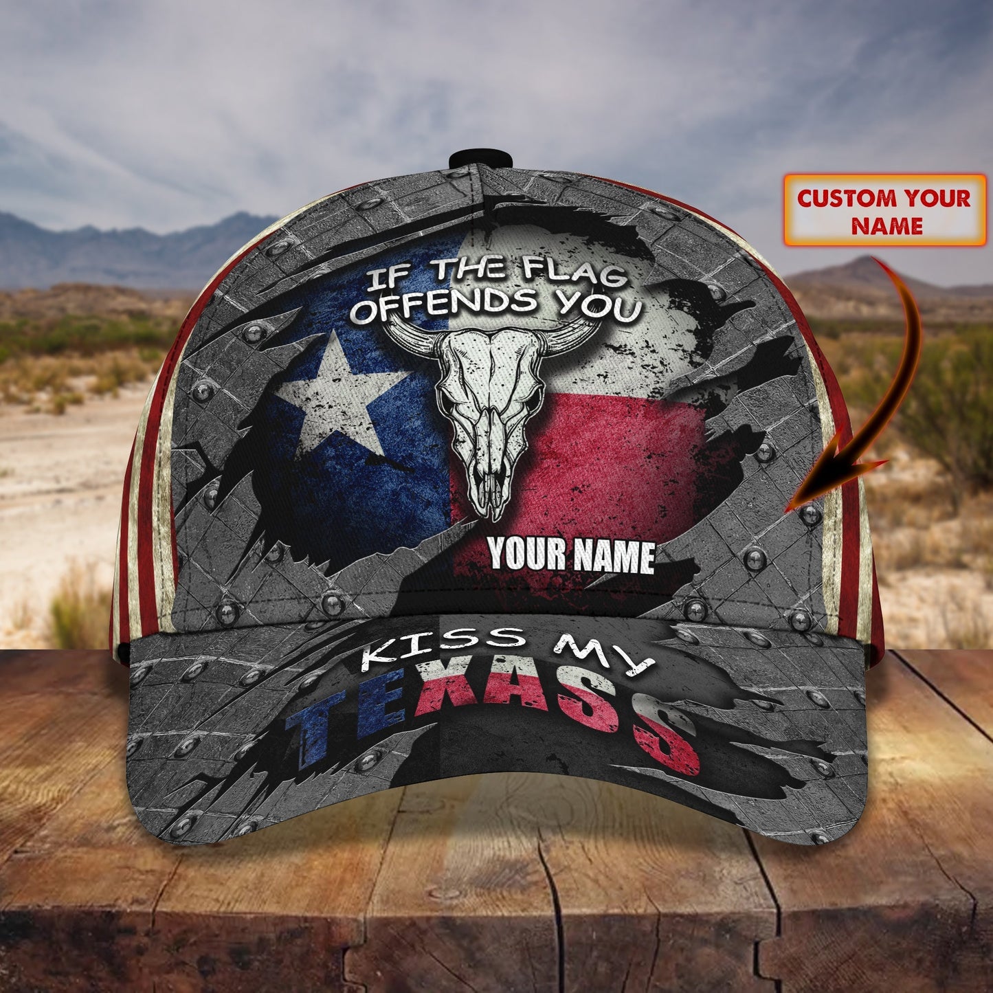 3D Classic Cap Texa2 Personalized Name Cap Lasfour CA2383