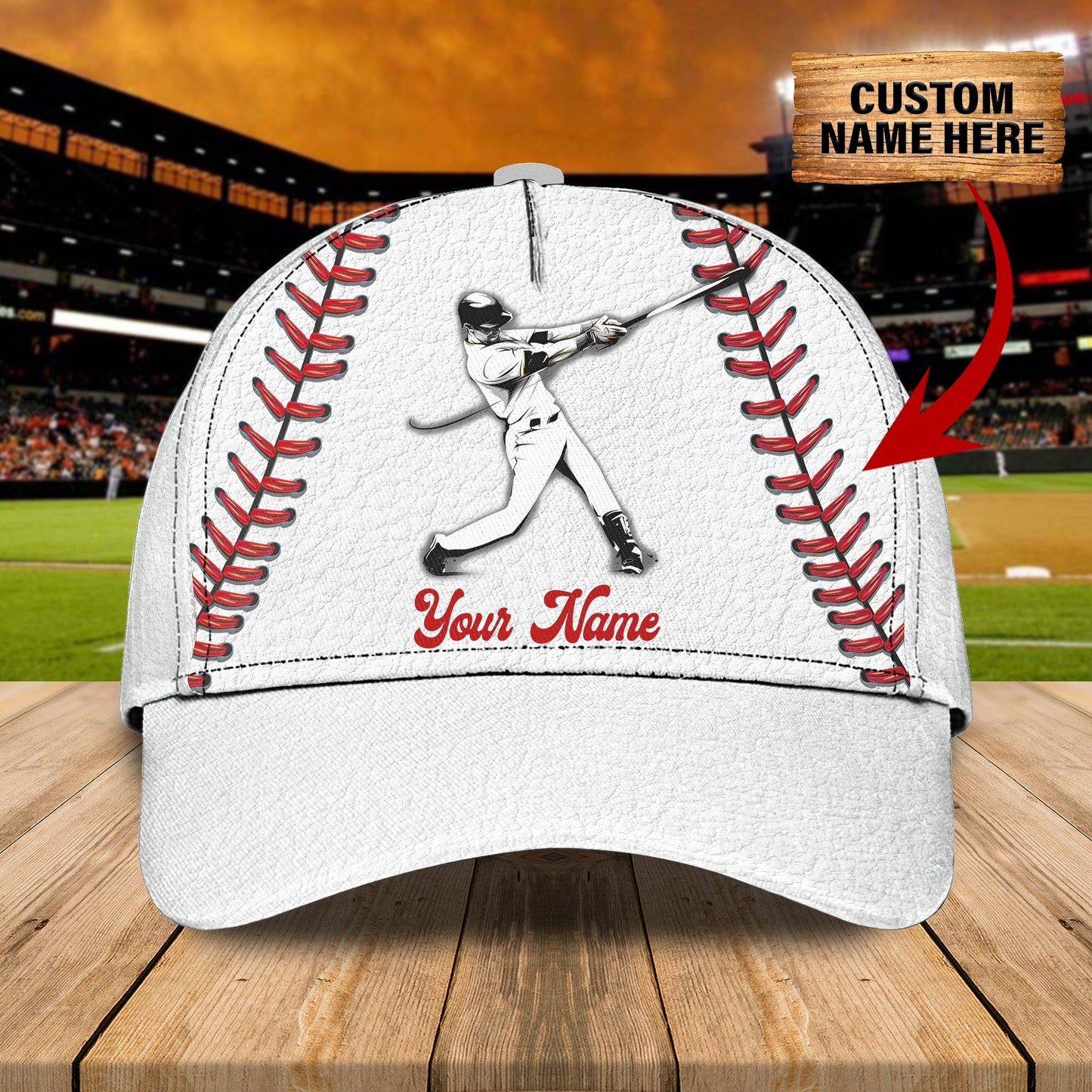 3D Classic Cap Baseball Personalized Name Cap 108 Lasfour CA0658