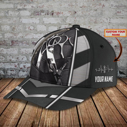 3D Classic Cap Scissors Personalized Name Cap Lasfour CA0825