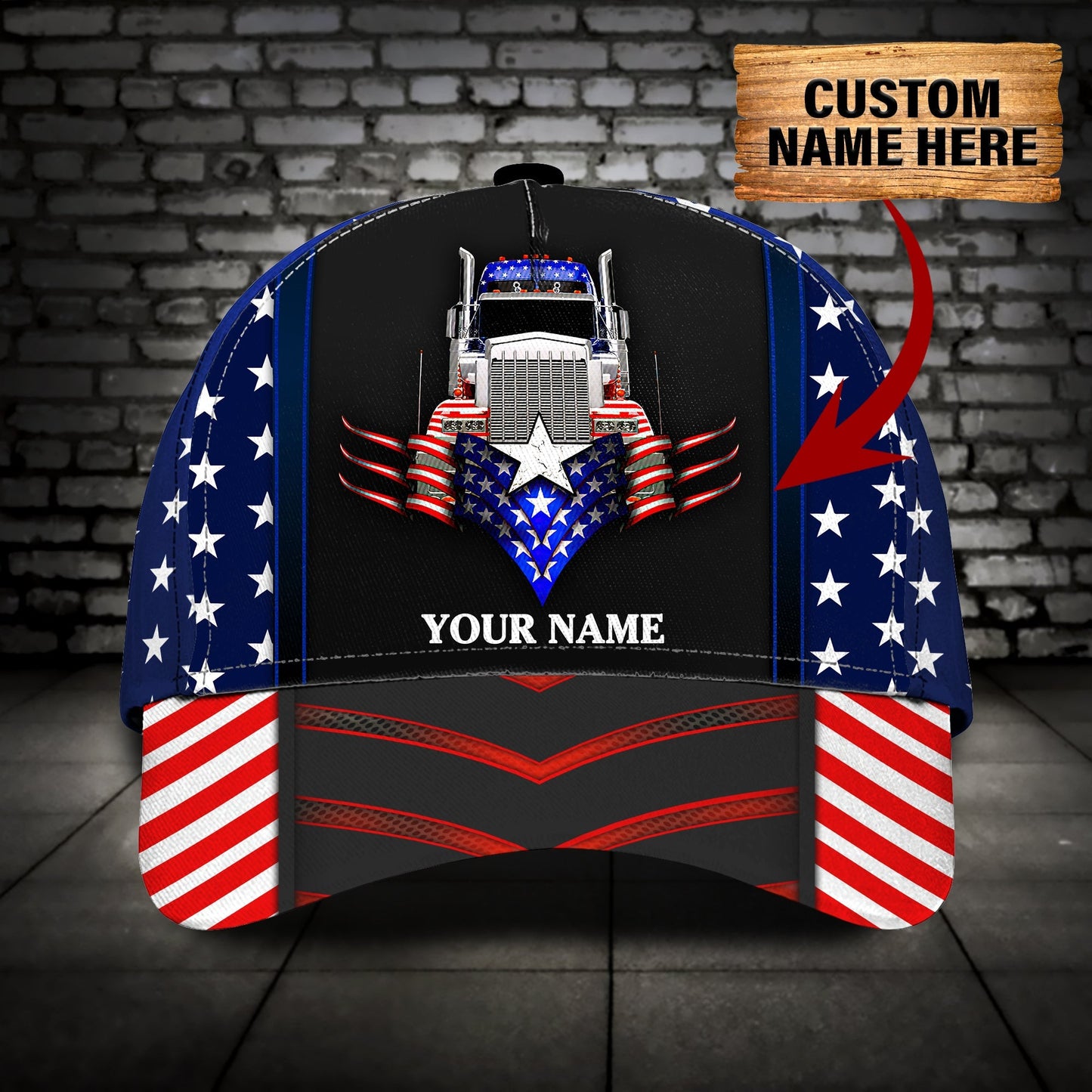 3D Classic Cap Custom Name American Trucker Classic Cap Lasfour CA1735