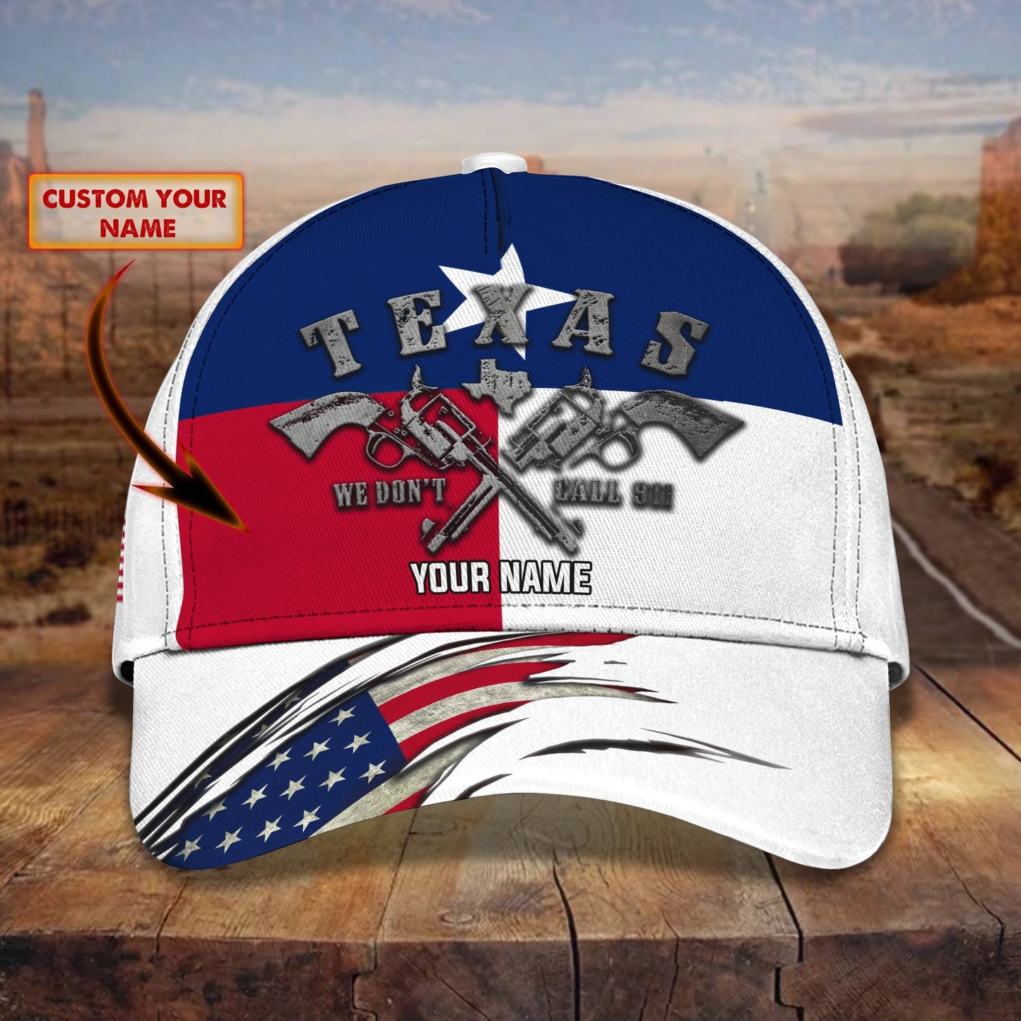 3D Classic Cap Texas9 Personalized Name Cap Lasfour CA1616