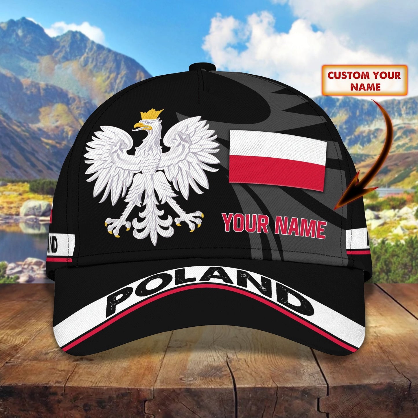 3D Classic Cap Poland Personalized Name Cap 01 Lasfour CA0050