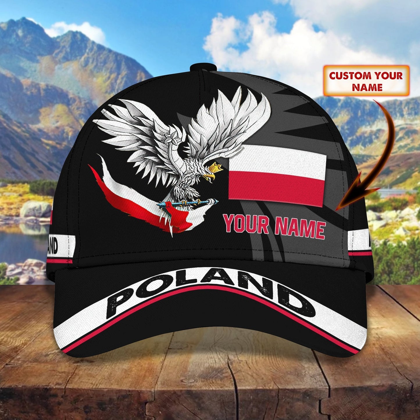 3D Classic Cap Poland Personalized Name Cap 05 Lasfour CA0049