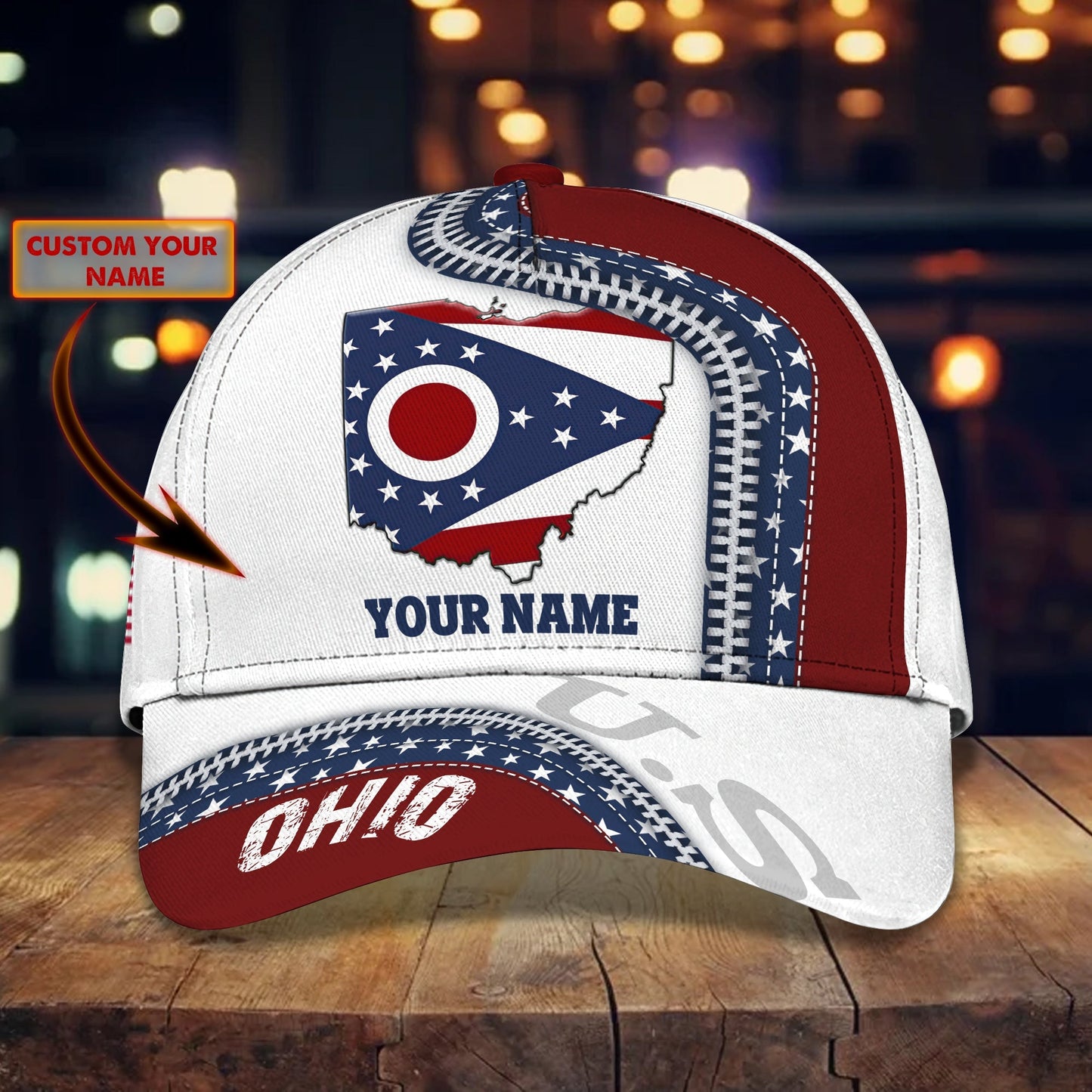 3D Classic Cap Ohio Personalized Name Cap 143 Lasfour CA1594