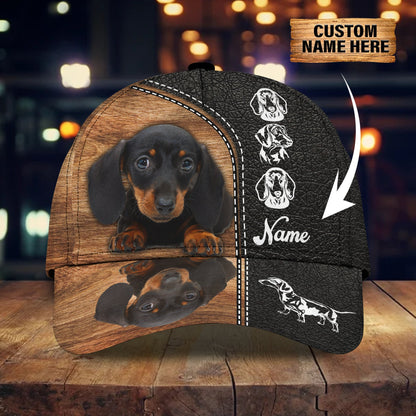 3D Classic Cap Dachshund Personalized Name Cap 007 Lasfour CA1882