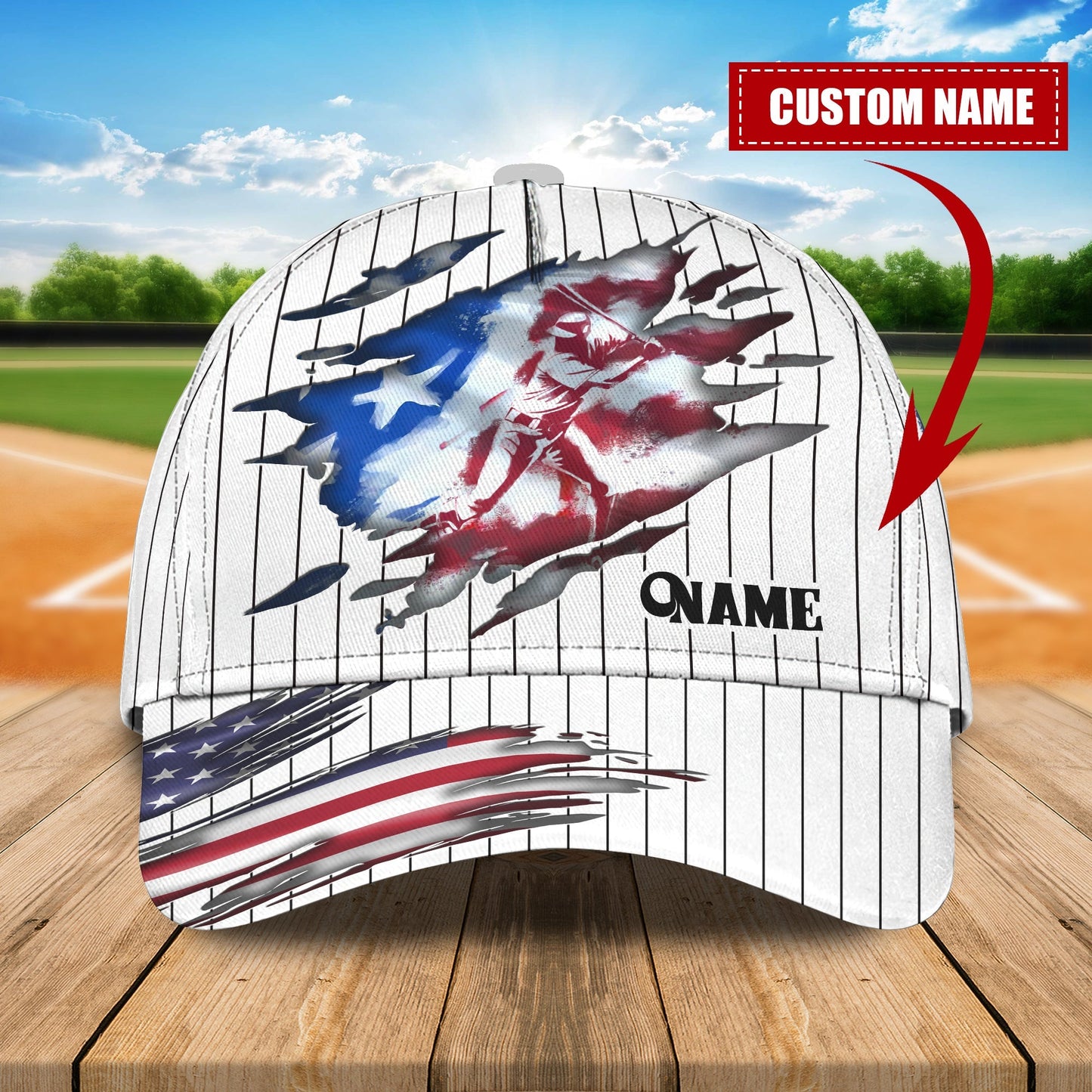 3D Classic Cap Baseball Personalized Name Cap Lasfour CA0657