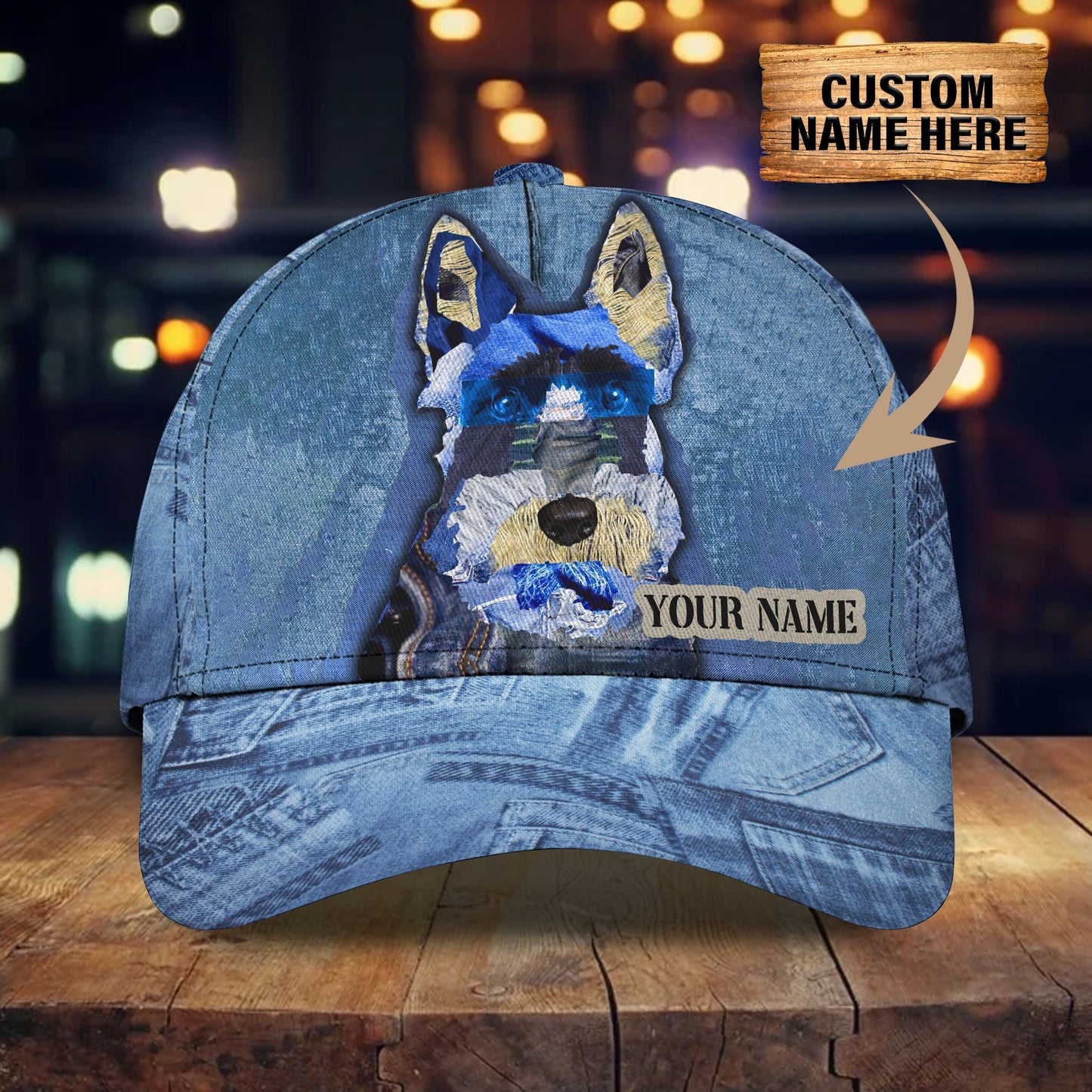 3D Classic Cap Schnauzer 01 Personalized Name Cap Lasfour CA0936