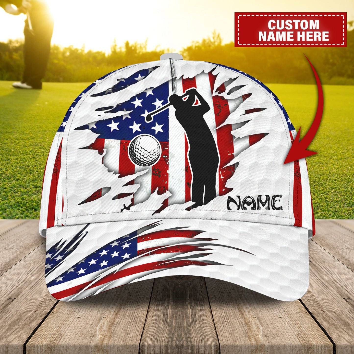 3D Classic Cap Golf New Personalized Name Cap Lasfour CA2200