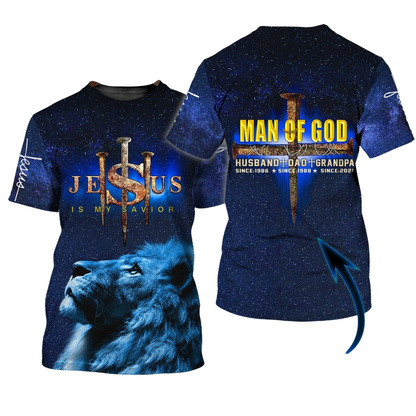 Personalized Man Of God T Shirt Jesus Savior T Shirt Gift For Christian T Shirt TO1446