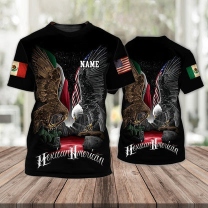 Customized Eagle Shirts, Mexican American T shirt 3D, Mexico Shirt TO0831