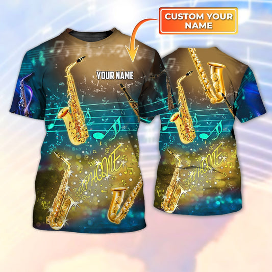 Personalized Saxophone Colorful 3D T Shirt Men Women Gift For Saxophone Men Women Saxophone Club Uniform TO1787