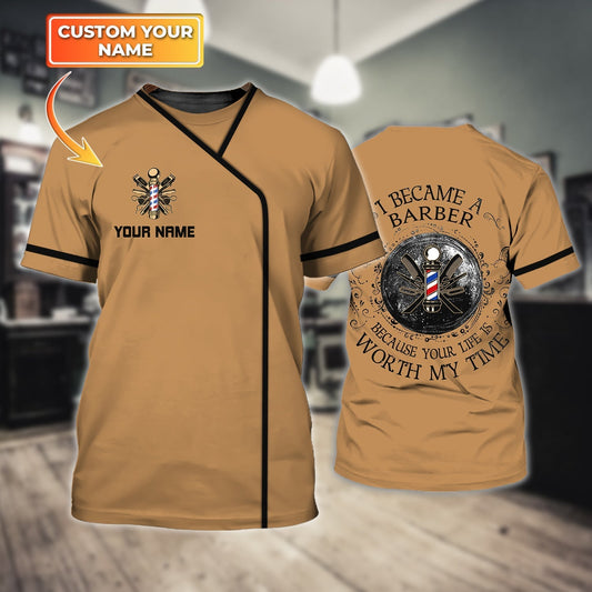 Customized Barber T Shirt Men Women Gift For Barber New Salon Uniform TO1277