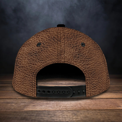 Baseball Guitar Cap Hat For Travel Summer, Guitar Cap Leather Brown Pattern, Best Gift To Guitarist CA2920