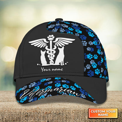 3D Classic Cap Veterinarian Hourly Rate Veterinarian Uniform Black Personalized Name 3D Cap 706 Lasfour CA2170