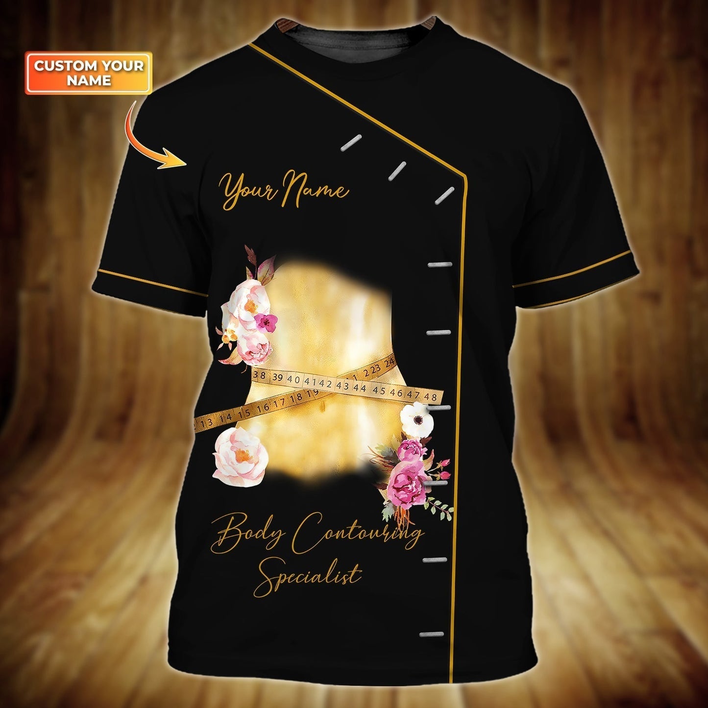 Personalized 3D Tshirt Tad Body Contouring Specialist Black Shirt TO1873