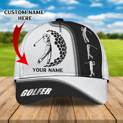 3D Classic Cap Golfer Personalized Name Cap Lasfour CA0566