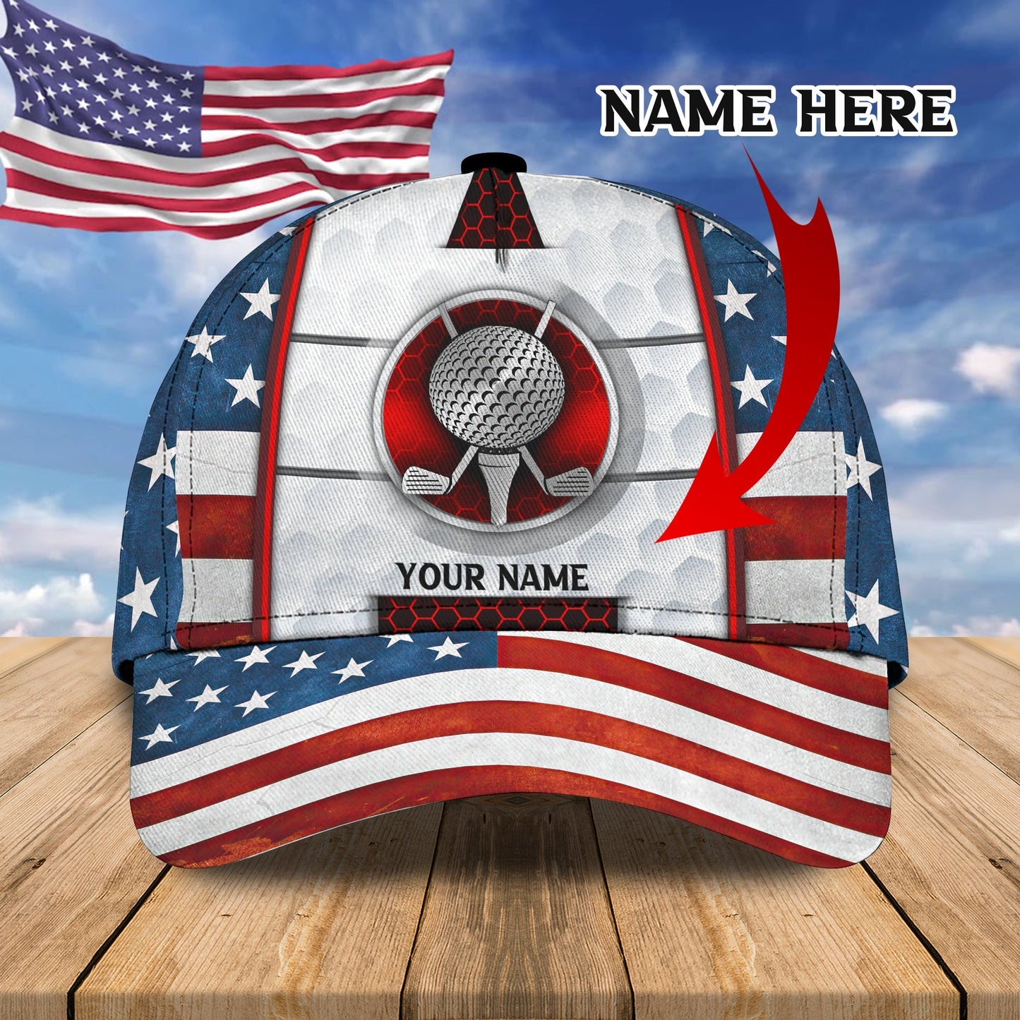 3D Classic Cap Golf Cap01 Personalized Name Cap Lasfour CA2180