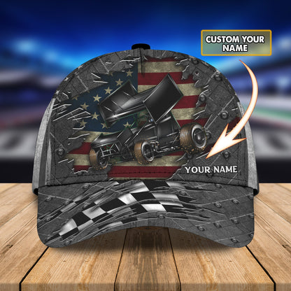 3D Classic Cap Dirt Racing Crack Personalized Name Cap Lasfour CA0915