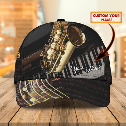 3D Classic Cap Saxophone Personalized Name Cap 16 Lasfour CA2198