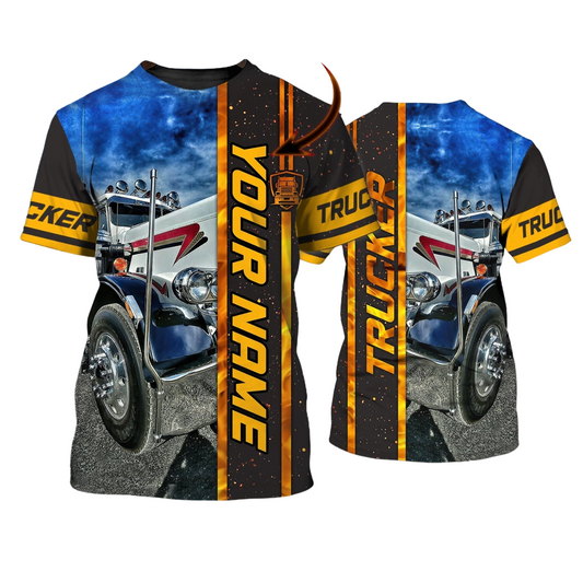 3D All Over Printed Trucker T Shirt Custom Shirt For Truck Driver TO1713