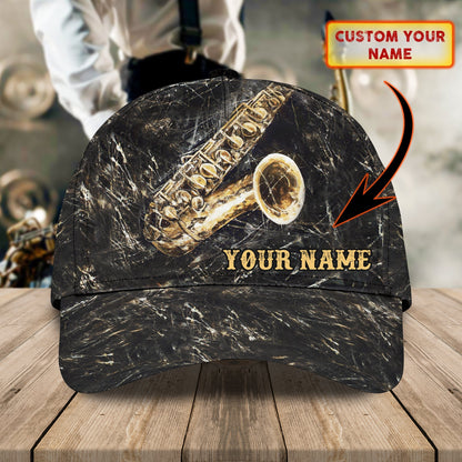 3D Classic Cap Saxophone Personalized Name Cap Lasfour CA1007