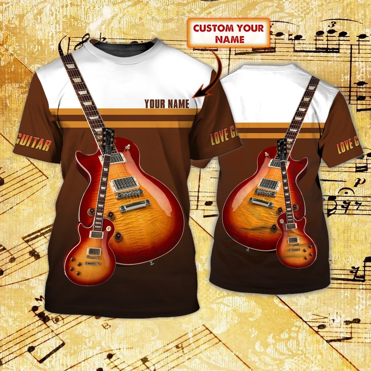 Personalized Name Guitar Bass 3D All Over Printed Clothes TO0622