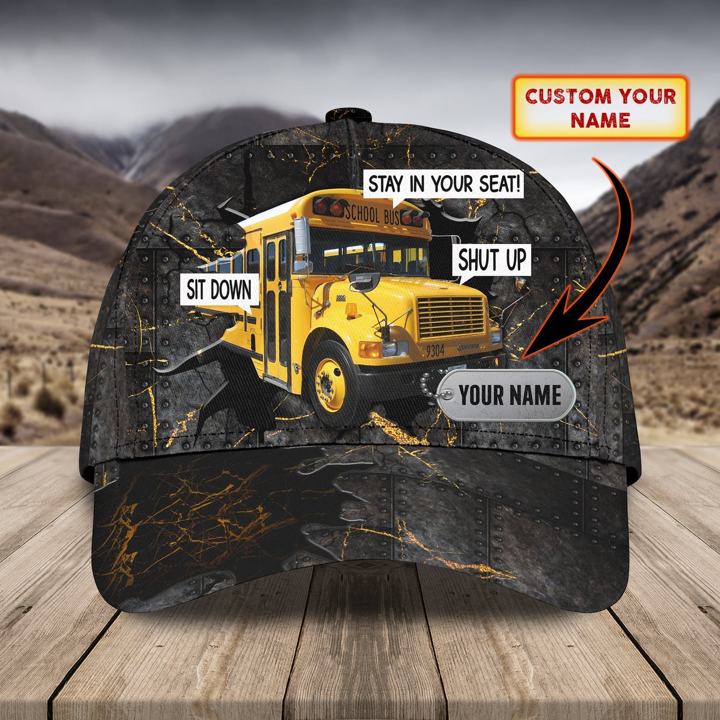 3D Classic Cap Bus 15 Personalized Name Cap Lasfour CA0712