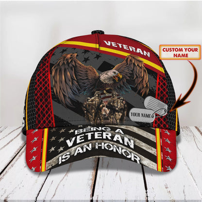 3D Classic Cap Veteran 0201 Personalized Name Cap Lasfour CA2117