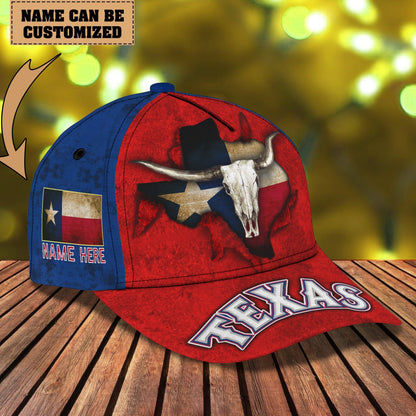 3D Classic Cap Texas Personalized Name Cap 12 Lasfour CA1477
