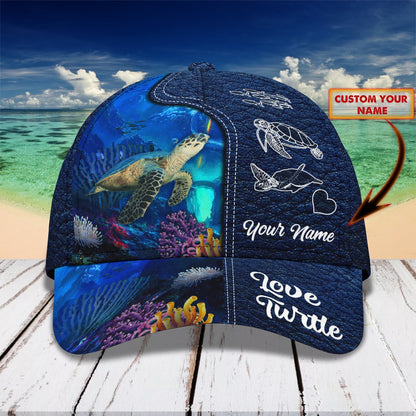 3D Classic Cap Turtle Personalized Name Cap 0099 Lasfour CA0969