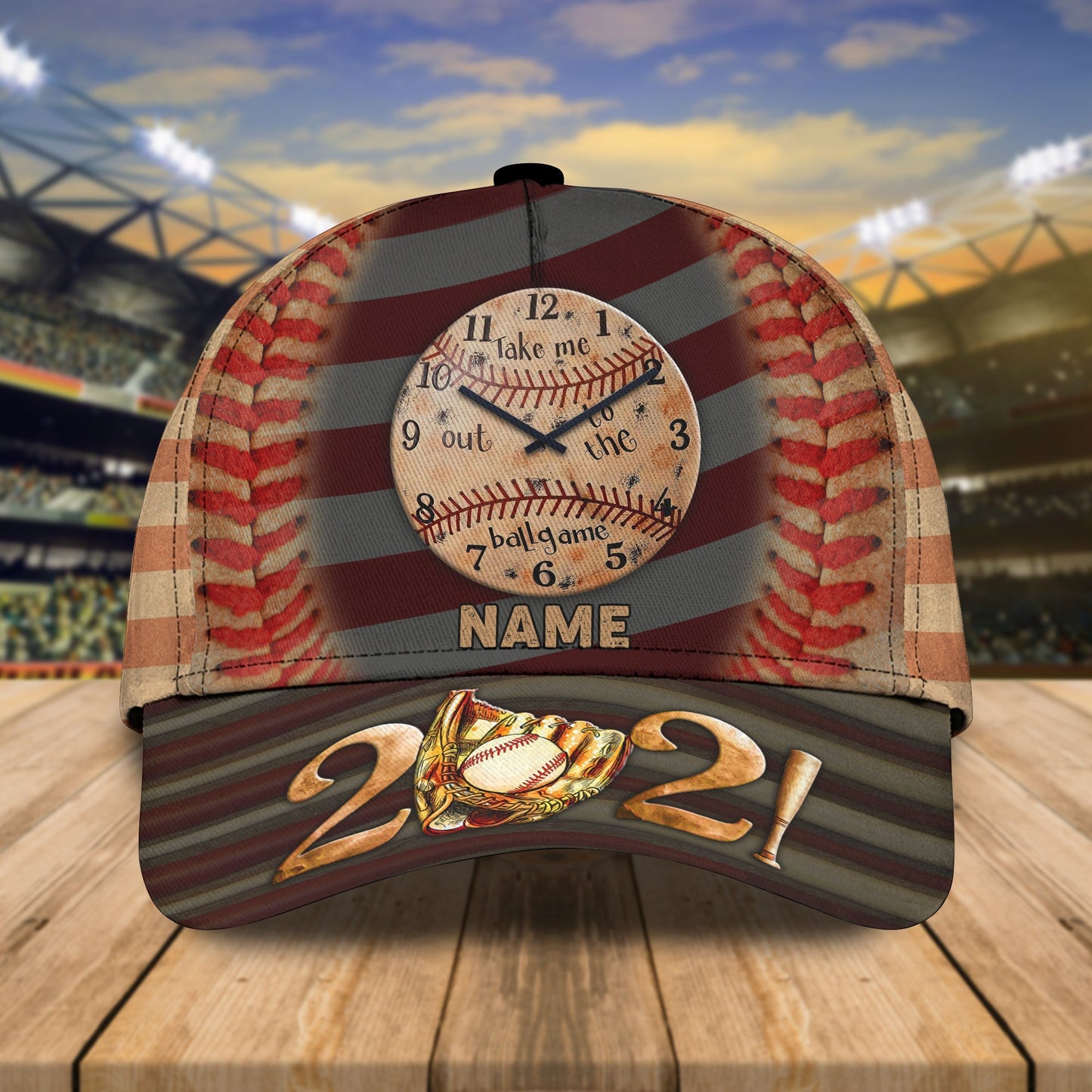 3D Classic Cap Baseball Personalized Name Cap 8 Lasfour CA0665