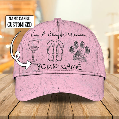 3D Classic Cap I Am A Simple Woman Personalized Name Cap 8 Lasfour CA0602