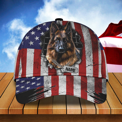 3D Classic Cap German Shepherd Personalized Name Cap Lasfour CA0704