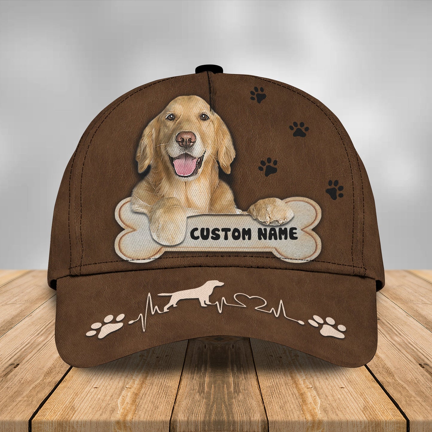 3D Classic Cap Golden Personalized Name Cap Nama89 Lasfour CA1398