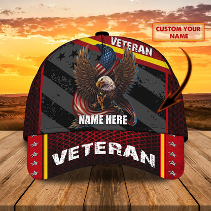3D Classic Cap Veteran Personalized Name Cap 01 Lasfour CA0737