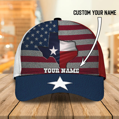 3D Classic Cap Texas Personalized Name Cap Lasfour CA0534