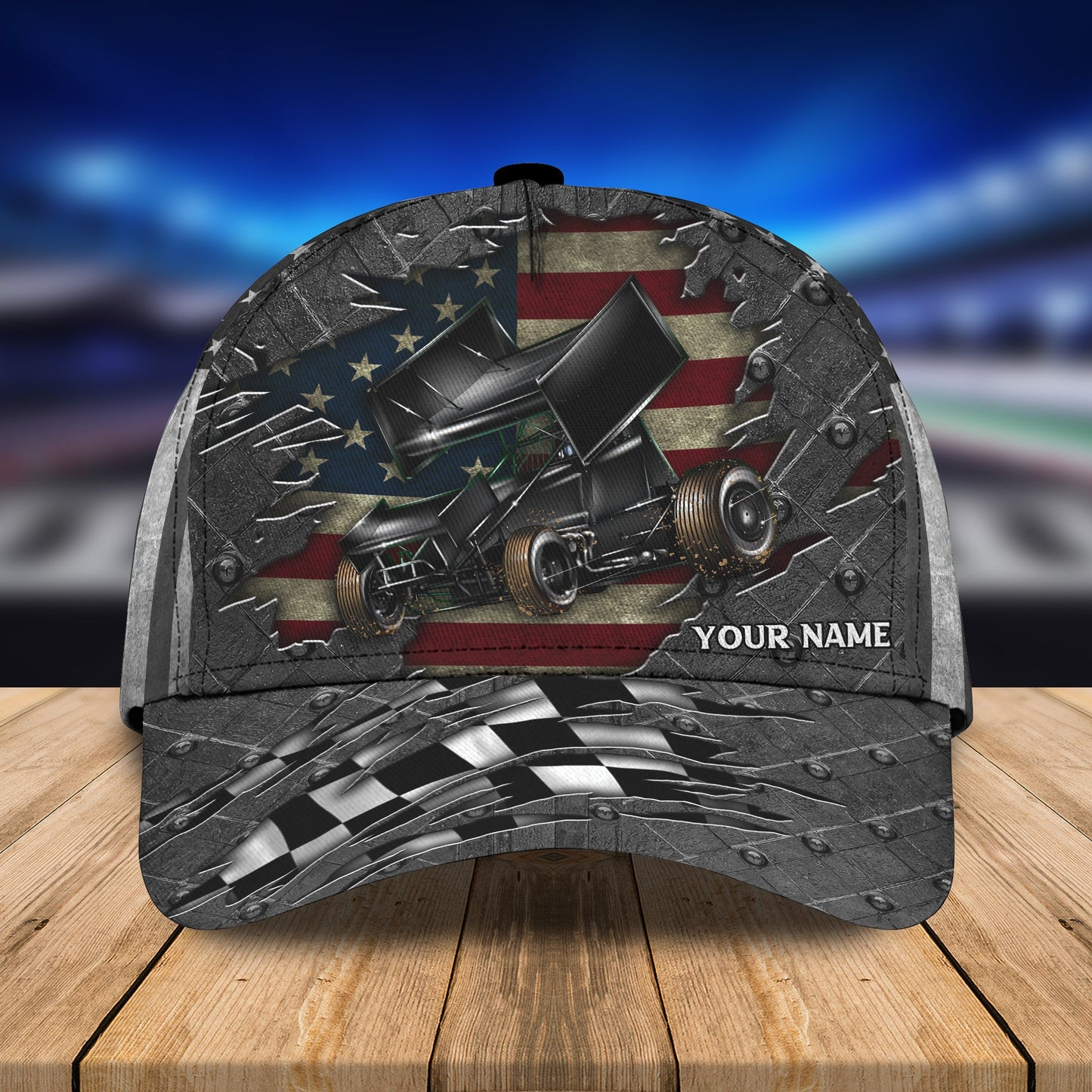 3D Classic Cap Dirt Racing Crack Personalized Name Cap Lasfour CA0915