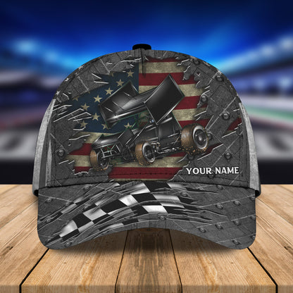 3D Classic Cap Dirt Racing Crack Personalized Name Cap Lasfour CA0915