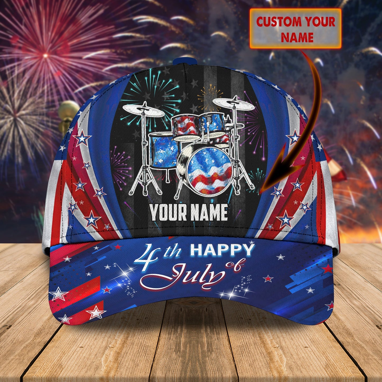 3D Classic Cap Drummer Custom Classic Cap Lasfour CA0654