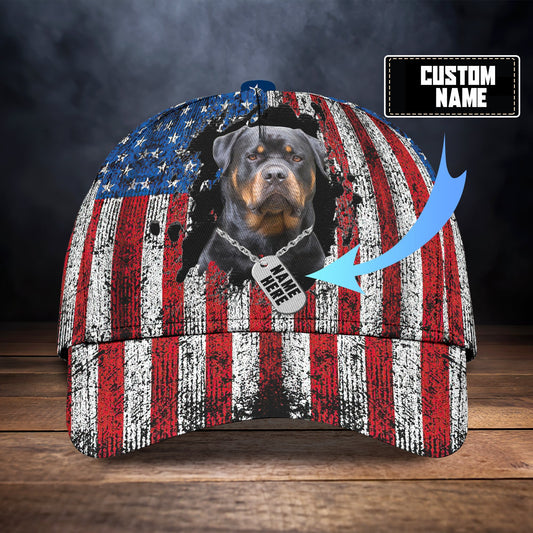 3D Classic Cap Rottweiler Lover Personalized Name Cap Lasfour CA0668